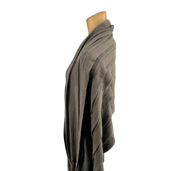 Soma Intimates Fringe Shawl Wrap Scarf Gray tiered 28 X 80 - Picture 8 of 14